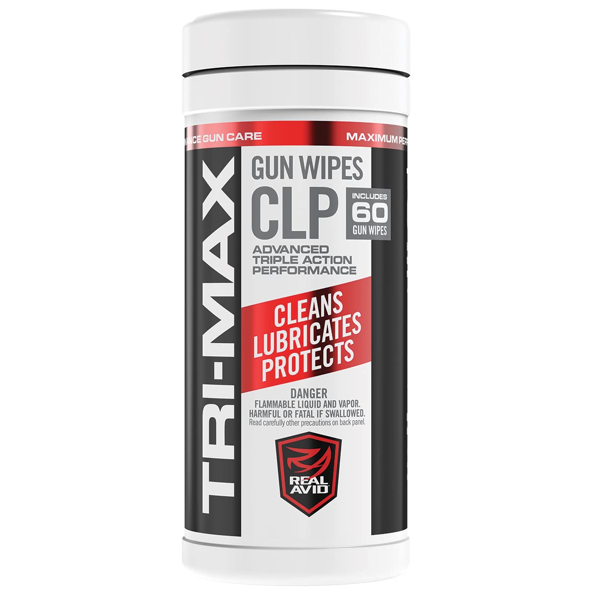Real Avid Tri-Max CLP Gun Cleaning Wipes 60 Count | CLP Gun Cleaner And Lubricant | One-Step Gun Cleaning Oil and Lubricant