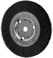 Narrow Face Crimped Wire Wheel Brushes - 6" crimped wire wheel narrow face .008 cs wire
