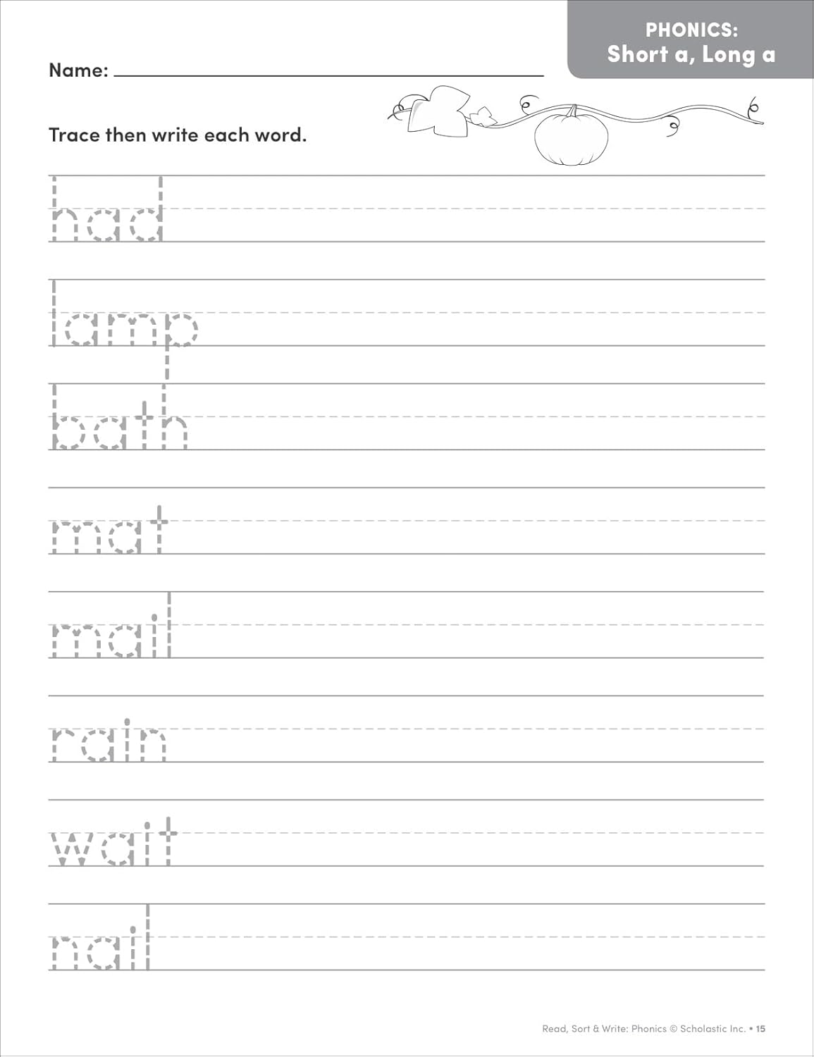 Read, Sort & Write: Phonics: Fun, Reproducible Activities With Writing Pages That Build Essential Skills