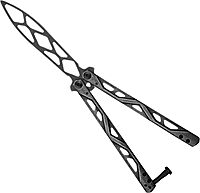 Kershaw Balanza Flipping Butterfly Trainer Knife, BlackWash Design, 4.3 Inch Rounded Stainless Steel Drop Point Blade