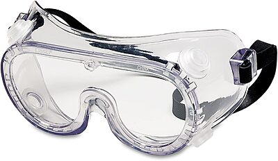 Crews 2230R Chemical Splash Goggle w/ Indirect Ventilation and Adjustable Strap, Clear
