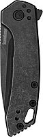Kershaw Radar Folding Pocket Knife, 2.9 inch BlackWash Finish Blade, Black Handle, Pocketclip