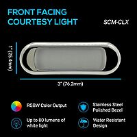 Front Facing Courtesy Light - Above Water Boat Light - Full Color (RGBW) - Stainless Steel Housing - Waterproof