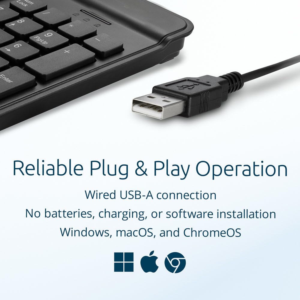 Kensington KB201 Simple Solutions Wired Keyboard, TAA Compliant