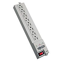 Tripp Lite 8 Outlet Surge Protector Power Strip, 8ft Cord, Right Angle Plug, $35,000 INSURANCE (SK6-6)