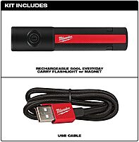 Milwaukee Electric - 500L Everyday Carry Flashlight W/Magnet Recharge
