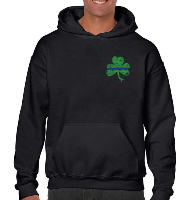 THIN BLUE LINE USA Men's St. Patrick's Day Hooded Sweatshirt