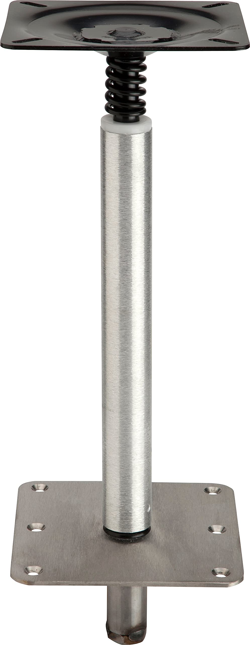 Attwood 977339-T Lock’N-Pin ¾-Inch Pedestal Package — 13-Inches Tall, Brushed Aluminum, 7x7-Inch Base Plate, Threaded