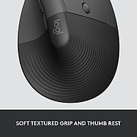 Logitech Lift for Business, Vertical Ergonomic Mouse, Wireless, Bluetooth or Secured Logi Bolt USB, Quiet clicks, Globally Certified, Windows/Mac/Chrome/Linux - Graphite Right-Handed