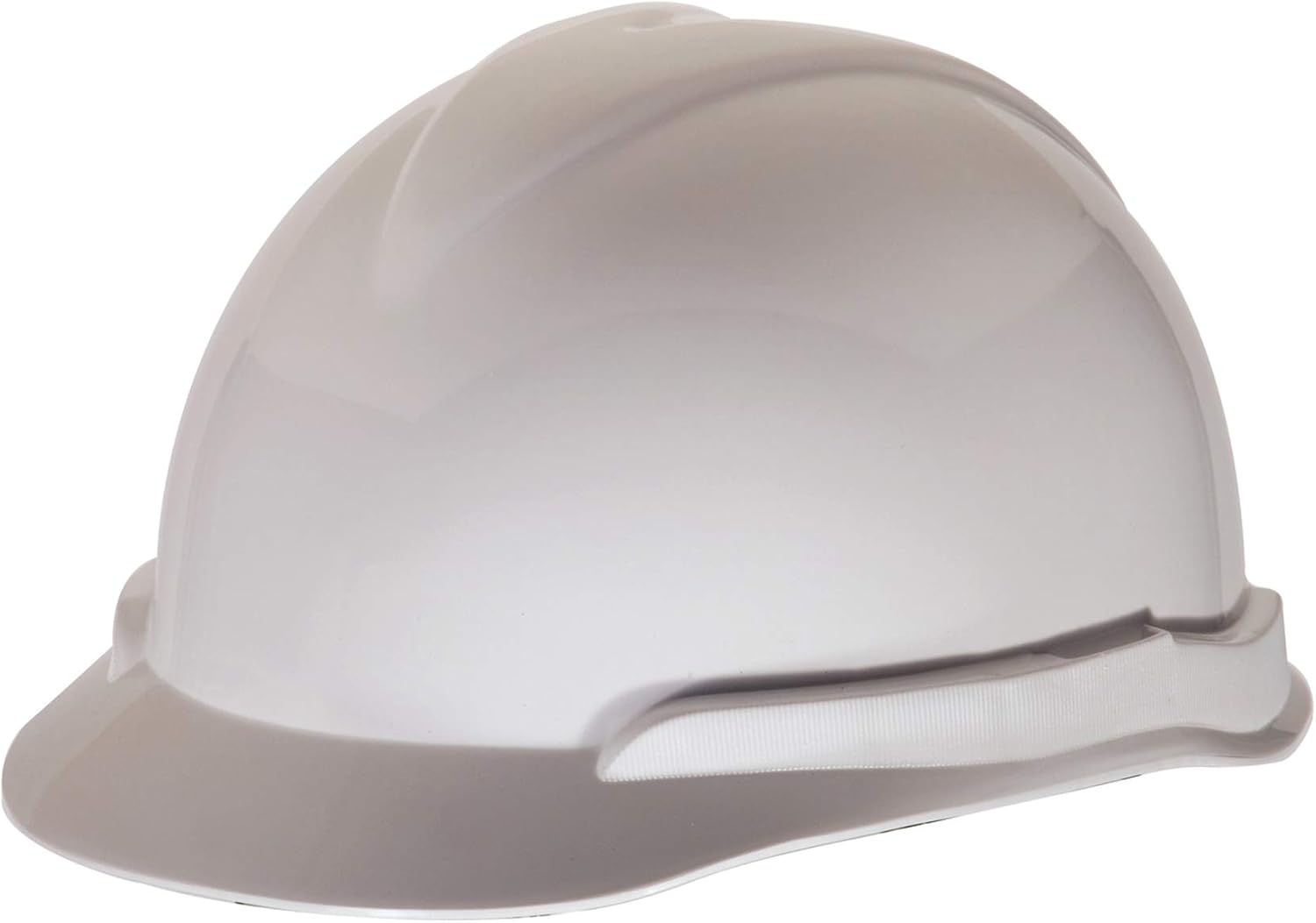MSA Super-V Type 2 Cap Style Safety Hard Hat with Fas-Trac III Ratchet Suspension | Polyethylene Shell, White
