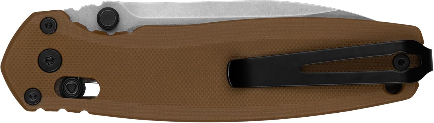 Kershaw Broadside Folding Knife, 3.5" D2 Steel Blade, G10 Handle, Durable and Reliable Tool for Everyday Tasks