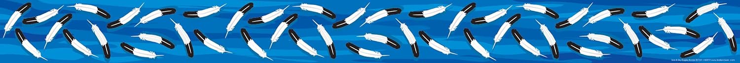 Barker Creek Double-Sided Border, Sea & Sky Eagles, Trim Out Bulletin Boards and Create Colorful Displays with 70' of