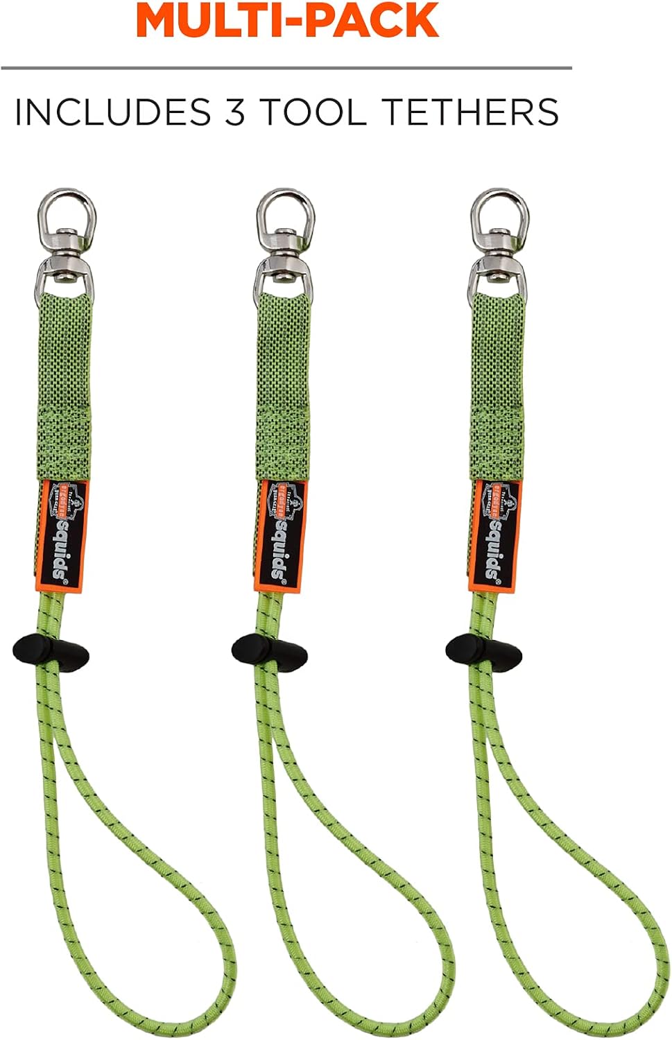 Ergodyne Squids 3713 Tool Tails Attachment with Swivel End, 10 Pounds,Lime