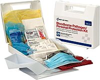 First Aid Only 216-O Blood Pathogen Clean Up Kit with 6-Piece CPR Pack, 29-Piece Body Fluid Clean Up Kit in Plastic Case 1