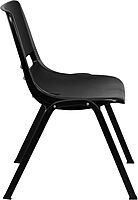 Flash Furniture HERCULES Series 440 lb. Capacity Kid's Black Ergonomic Shell Stack Chair with Black Frame and 14" Seat