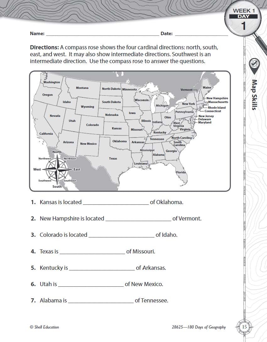 180 Days™: Social Studies, Geography for 4th Grade Practice Workbook for Classroom and Home