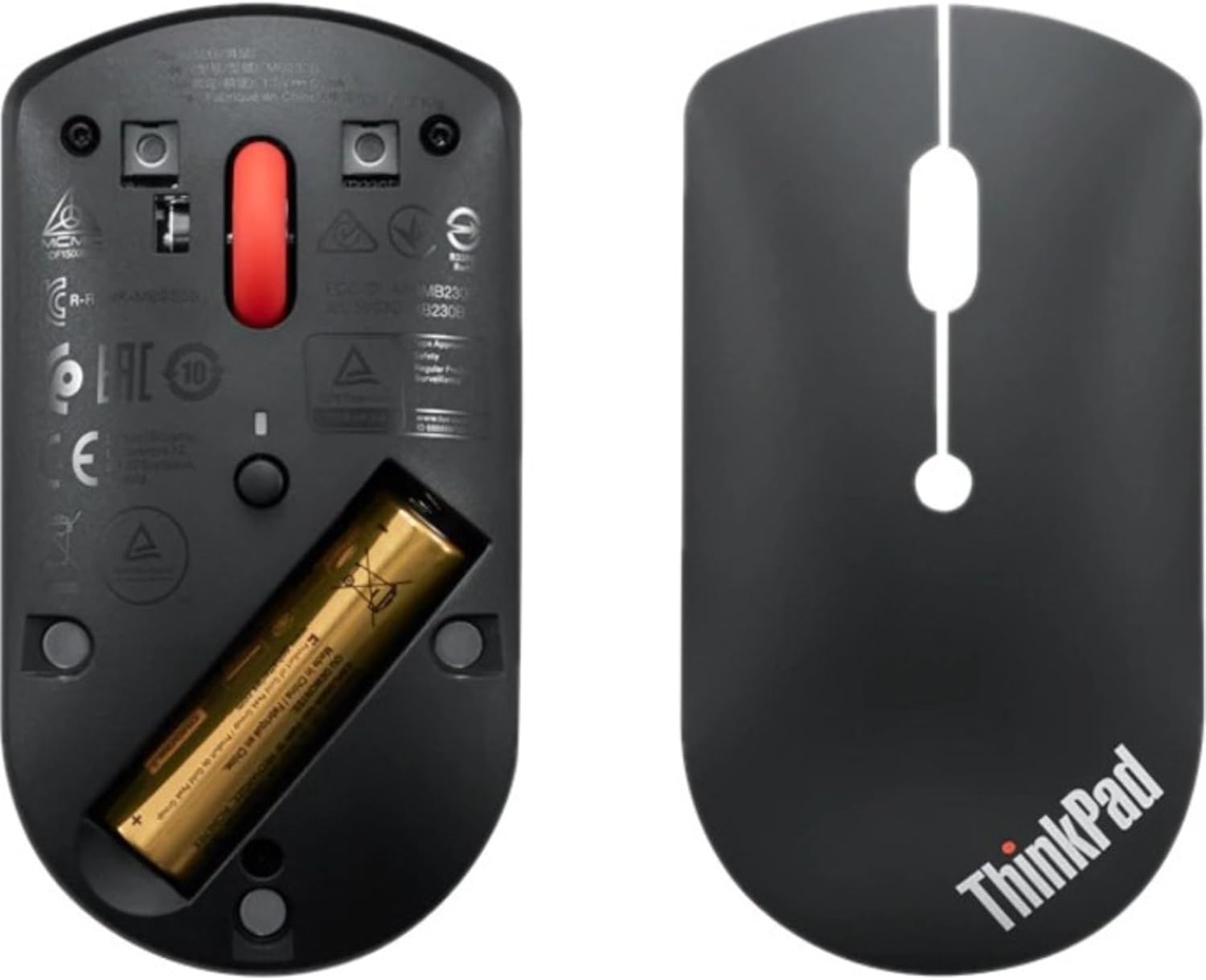 Lenovo ThinkPad Bluetooth Silent Mouse - Optical - Wireless - Bluetooth - Black - 2400 dpi - Scroll Wheel - 3 Button(s)