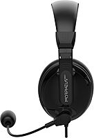 Morpheus 360 Basic Multimedia Stereo Headset - Adjustable Microphone - Lightweight Comfortable Design - Soft Eco Leather Ear Cushions - Over Ear - Black - HS3000S