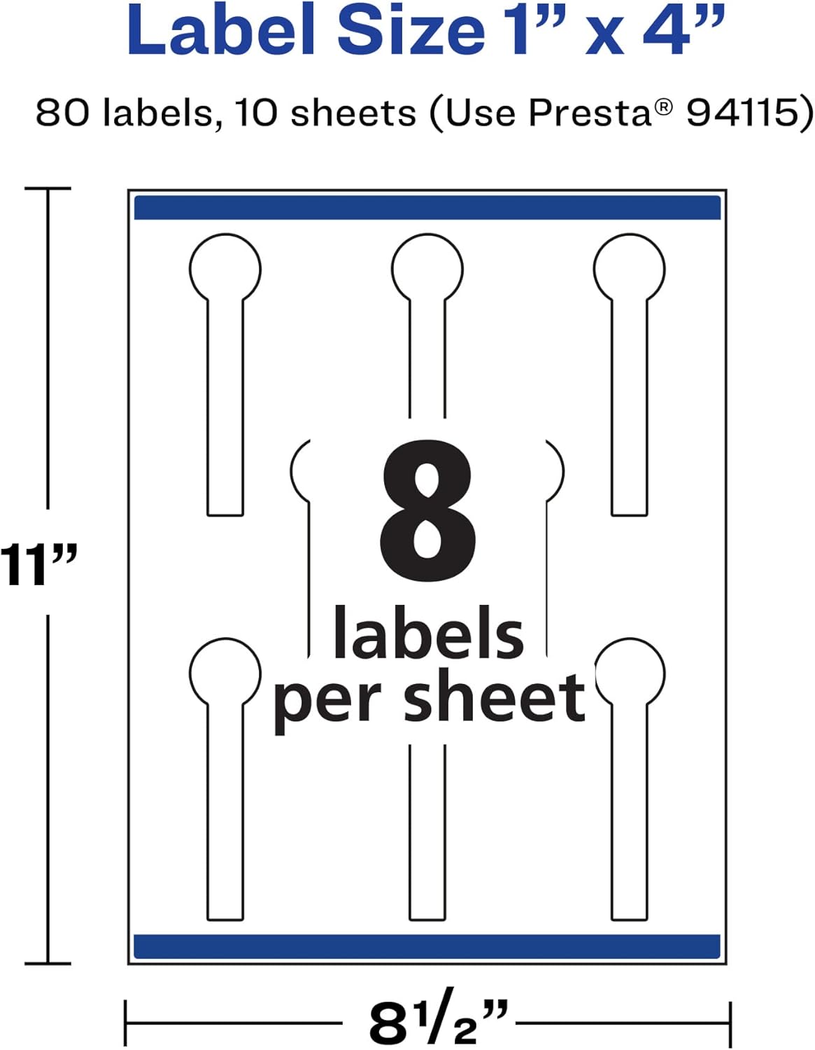 AVERY Durable Waterproof Lollipop Labels, Sure Feed Technology, 1 in. x 4 in.