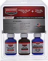 Birchwood Casey Easy-to-Use Deluxe Perma Blue & Tru-Oil Complete Finishing Kit for Gun Blueing and Stock Finishing
