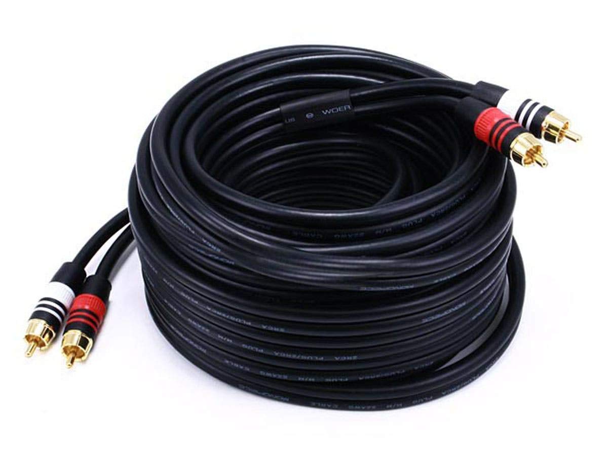 Monoprice Premium Two-Channel RCA Audio Cable - 2 RCA Plug to 2 RCA Plug, 22AWG RG-59