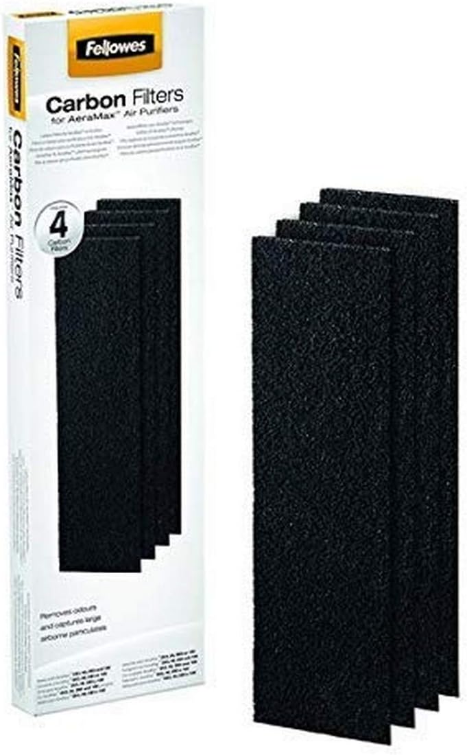 Fellowes AeraMax 100 Air Purifier Authentic Carbon Replacement Filters - 4 Pack (9324001)