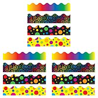 Carson-Dellosa Scalloped Borders Variety Set - IV, 2-1/4 in X 3 ft, Set of 4 (Pack of 3) 13/32 in (Pack of 3)