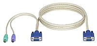 Black Box Keyboard/Video/Mouse (KVM) Cable - HD-15 (VGA) (M) to PS/2, HD-15 (VGA) (M) - 6 ft - for P/N: KV9208A, KV9216A