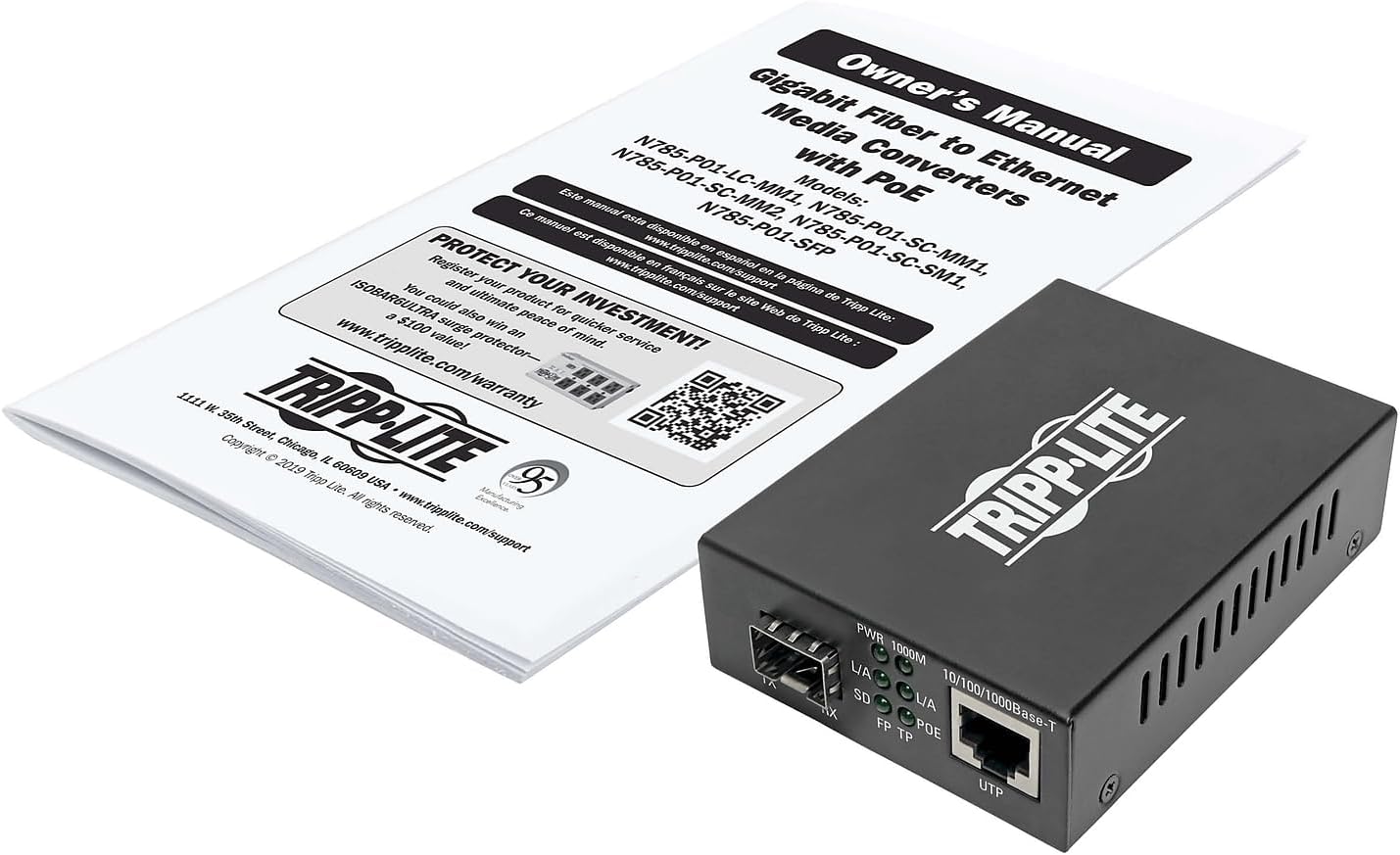 Tripp Lite N785 Series 10/100/1000 Fiber to Ethernet Media Converters