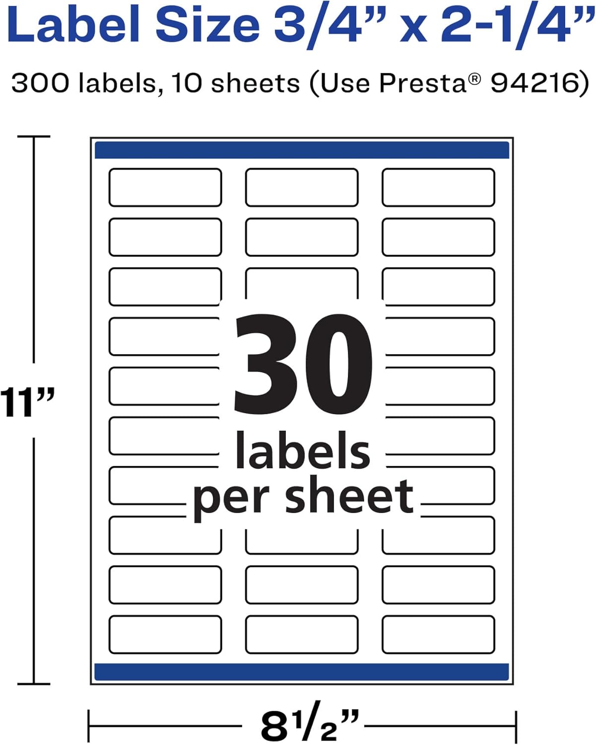 Avery Durable Waterproof Rectangle Labels, Sure Feed Technology, 0.75" x 2.25"