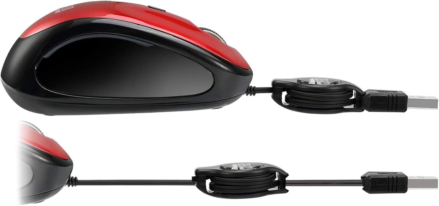 Retractable Mini Mouse iMouse S8B with Built-in Scroll Wheel, Adjustable DPI, Multi-Color LED Backlight