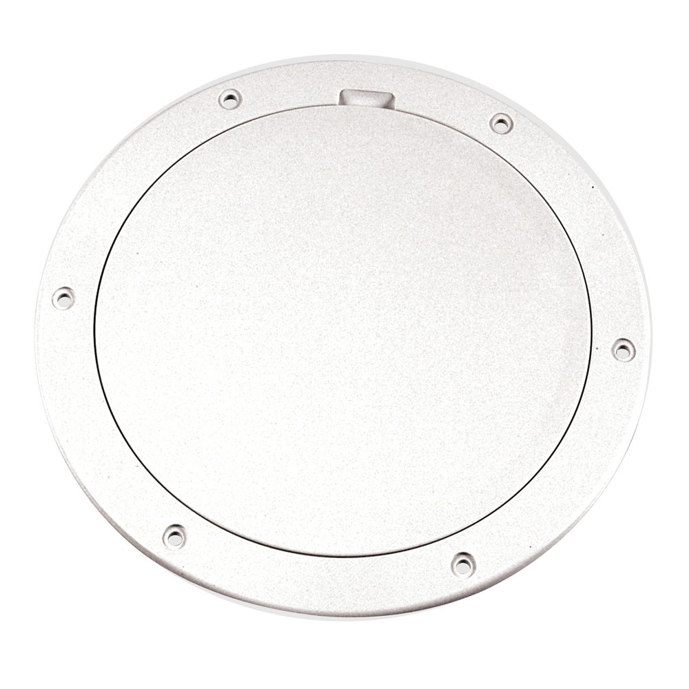 Beckson 6" Smooth Center Pry-Out Deck Plate - White