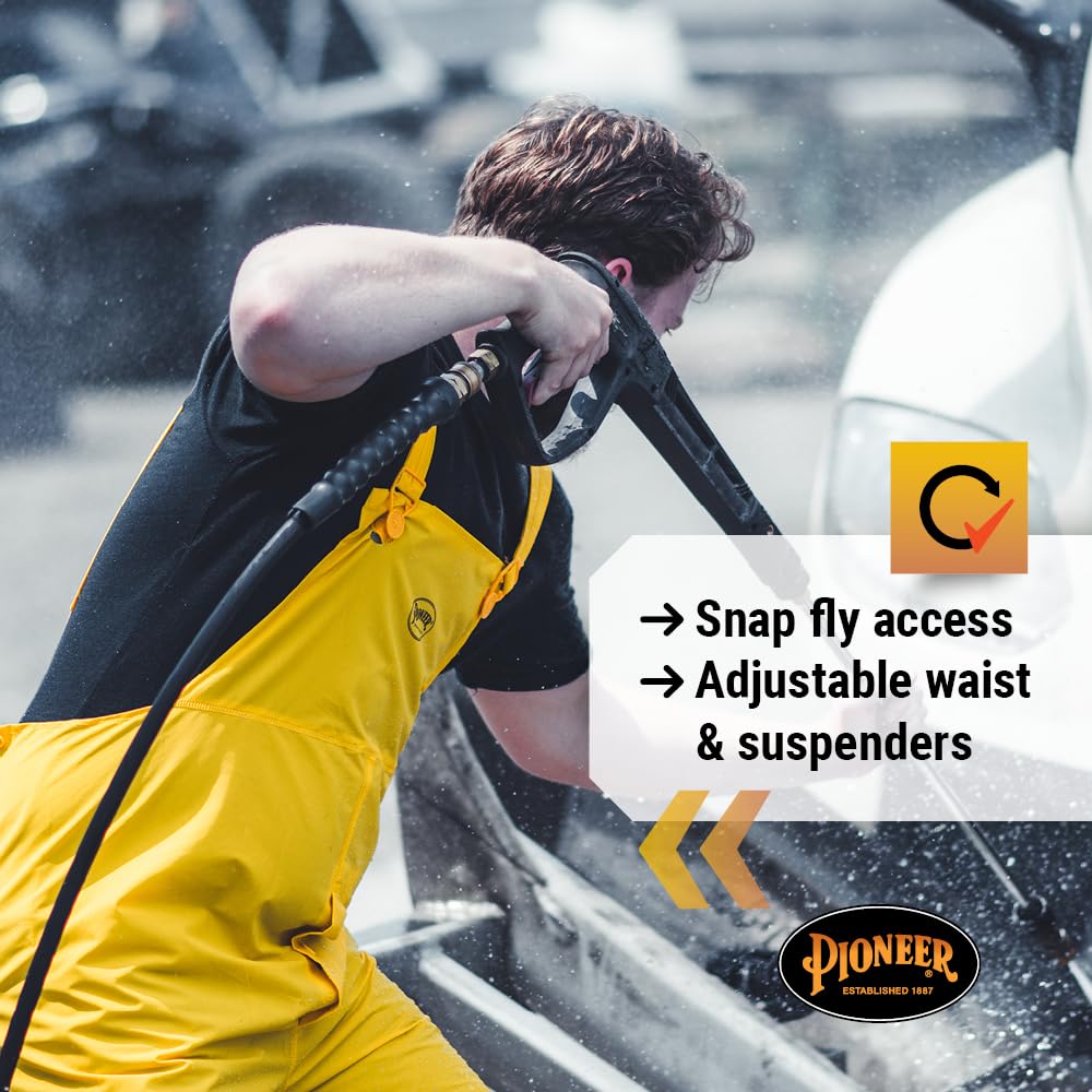 PIONEER Waterproof PVC Work Suit for Men – 3-Piece Rain Suit with Detachable Hood and Bib Pants