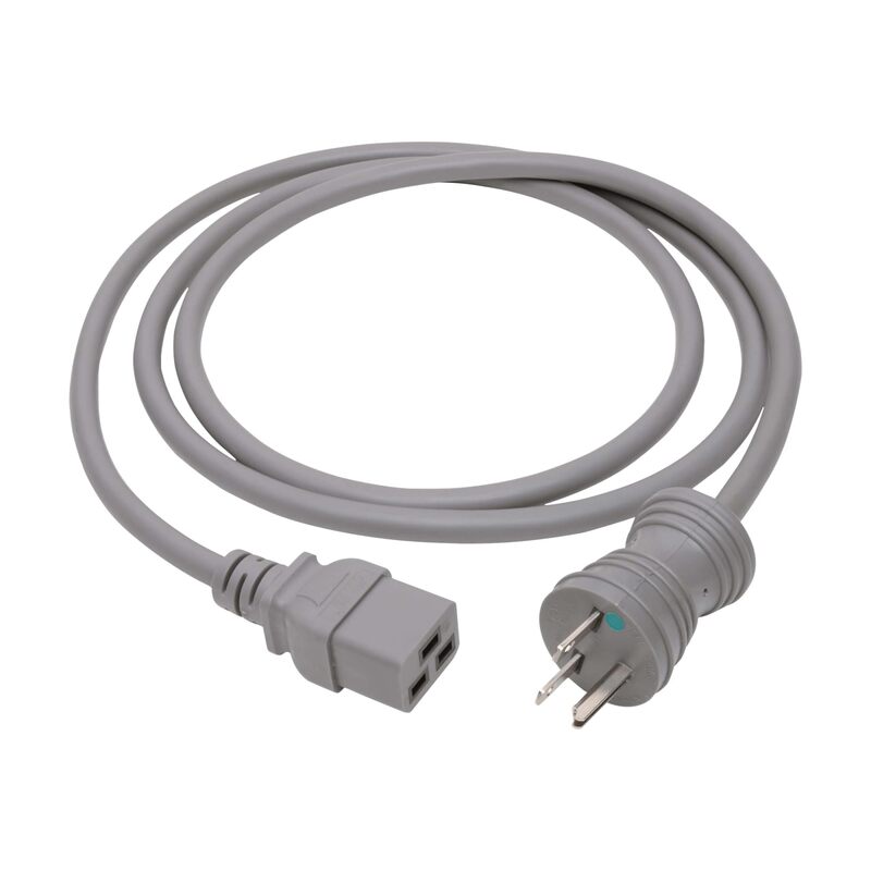 Tripp Lite Hospital-Grade Power Cord (Nema 6-15P to C19), Heavy Duty, 15A, 250V, 14AWG, 6 ft., Grey (P033-006-GY-HG)