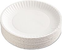 AJM Premium Gold Label Coated Paper Plates, 9in Diameter, White, Pack Of 100