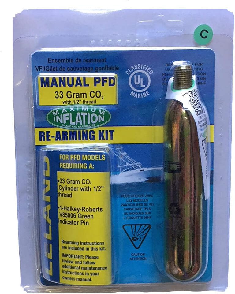 Inflatable Life Jacket Rearming Kit, Automatic, 38 g, 1/2" Threaded