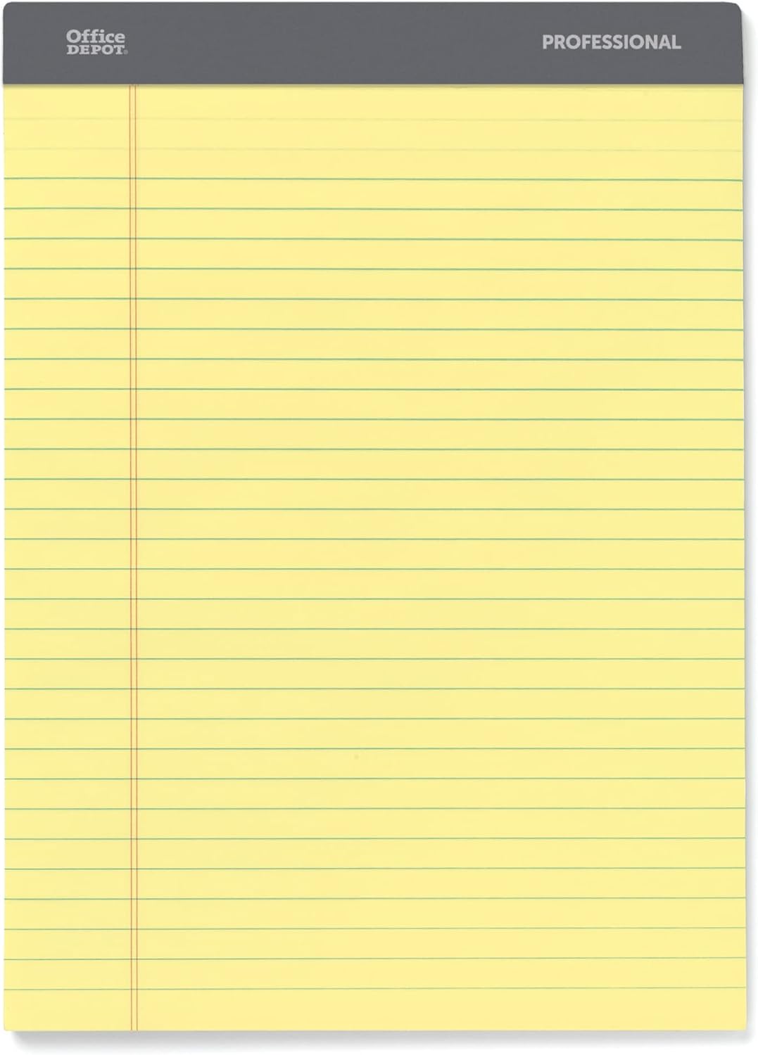 Office Depot Professional Legal Pad, 8 1/2in. x 11 3/4in., Legal Ruled, 50 Sheets Per Pad, Canary, Pack Of 8 Pads, 99527