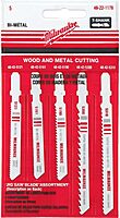 Milwaukee 49-22-1178 T-Shank Metal/Wood Cutting Jig Saw Blade Assortment, 5-Pack