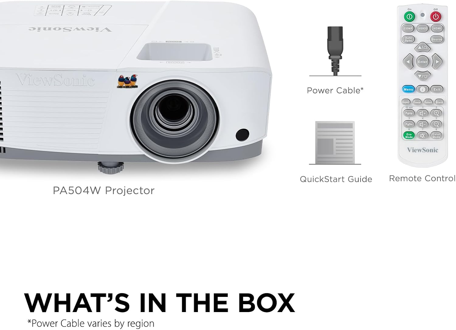 ViewSonic PA504W 4000 Lumens WXGA High Brightness Projector with Vertical Keystone, HDMI 1.4, USB 2.0 Type