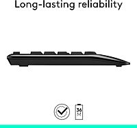 Logitech MK345 Wireless Keyboard and Mouse Combo with Palm Rest, 2.4 GHz USB Receiver, Compatible with PC, Laptop, Black Combo 1 Pack