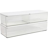 Martha Stewart Grady Stackable Plastic Storage Boxes with Lids, Set of 3