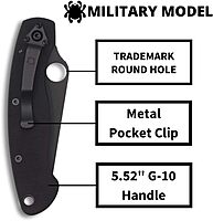 SPYDERCO Military Model Signature USA-Made Folding Tactical/Hunting Knife