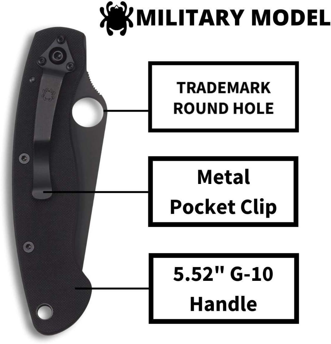 SPYDERCO Military Model Signature USA-Made Folding Tactical/Hunting Knife