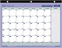 Brownline® 2026 Monthly Desk Pad Calendar, 12 Months, January to December, Three-Hole Punched, 11" x 8.5" (C181721-26)