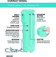 Brand Pocket Pepper Spray, Personal Alarm, or Pocket Pepper Spray and Personal Alarm Combo, Teal One Size Spray Only