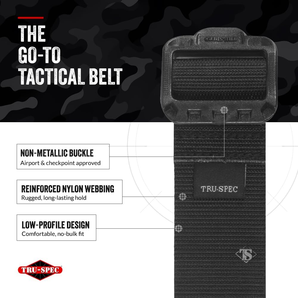 Tru-Spec Security Friendly Tactical Belt with Non-Metallic Buckle
