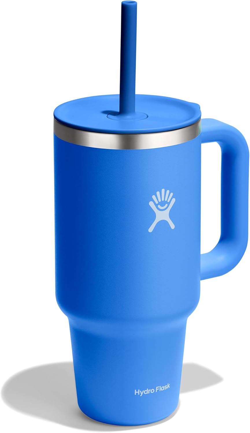 HYDRO FLASK Travel Tumbler with Handle, Lid and Straw - Insulated Stainless Steel