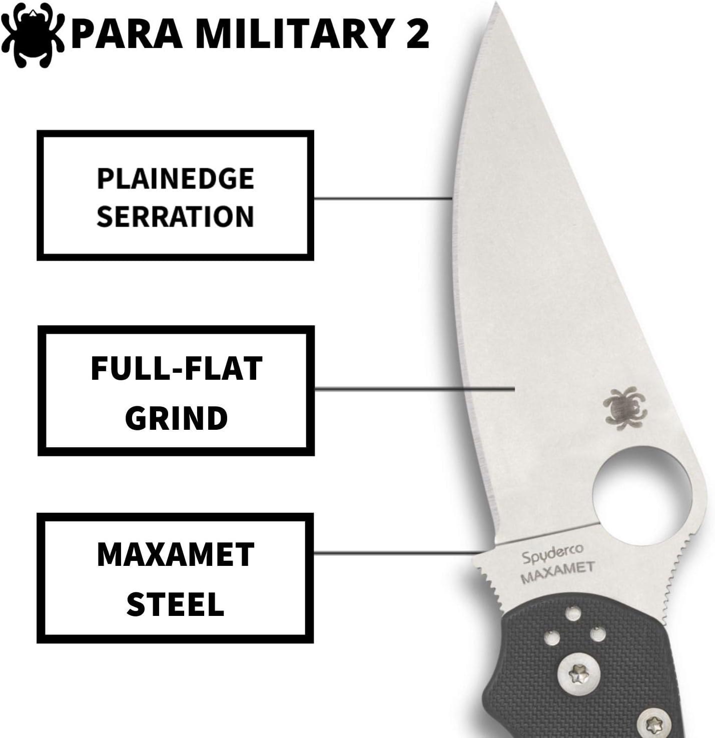 Spyderco Para Military 2 Folding Knife with G-10 Handle
