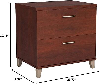 Bush Furniture 2 Drawer Lateral File Cabinet, Letter and Legal-Size Document Storage, Somerset Collection