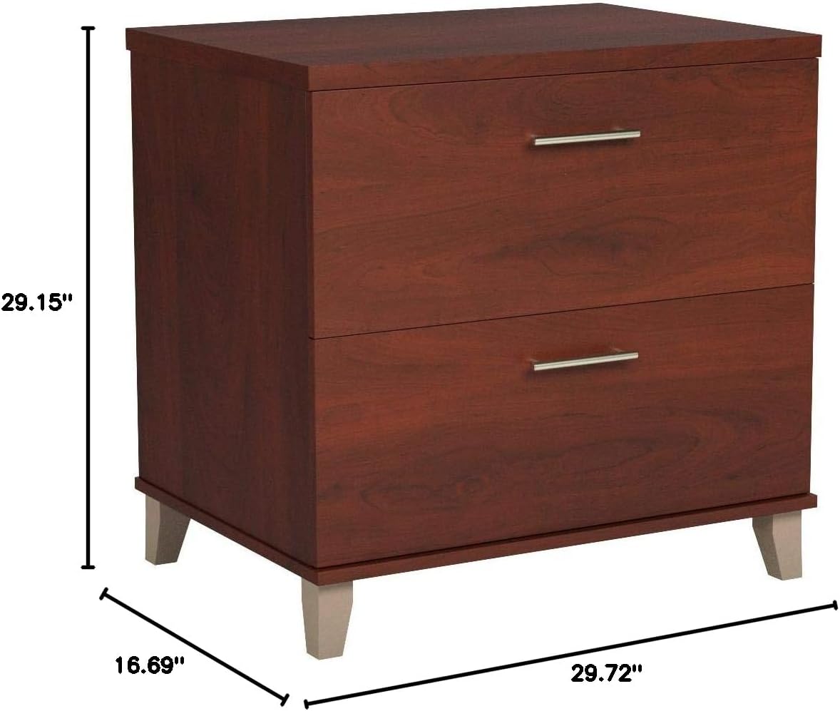 Bush Furniture 2 Drawer Lateral File Cabinet, Letter and Legal-Size Document Storage, Somerset Collection